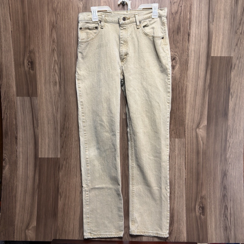 Wrangler Mens 32x32 Khaki Straight Leg Jeans Premium Quality 9TRGAK